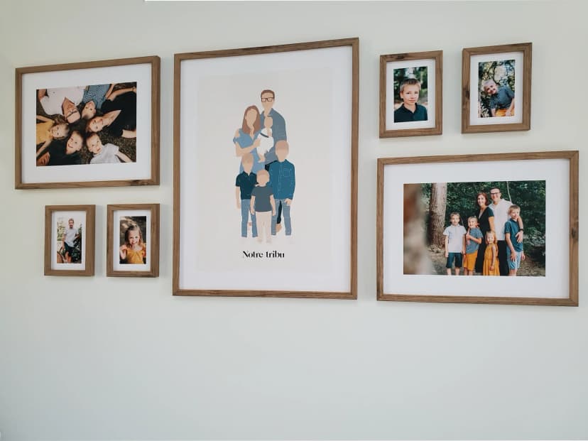 Close-up of personalized [picture frames](/en-gb/photo-frames) with family photos