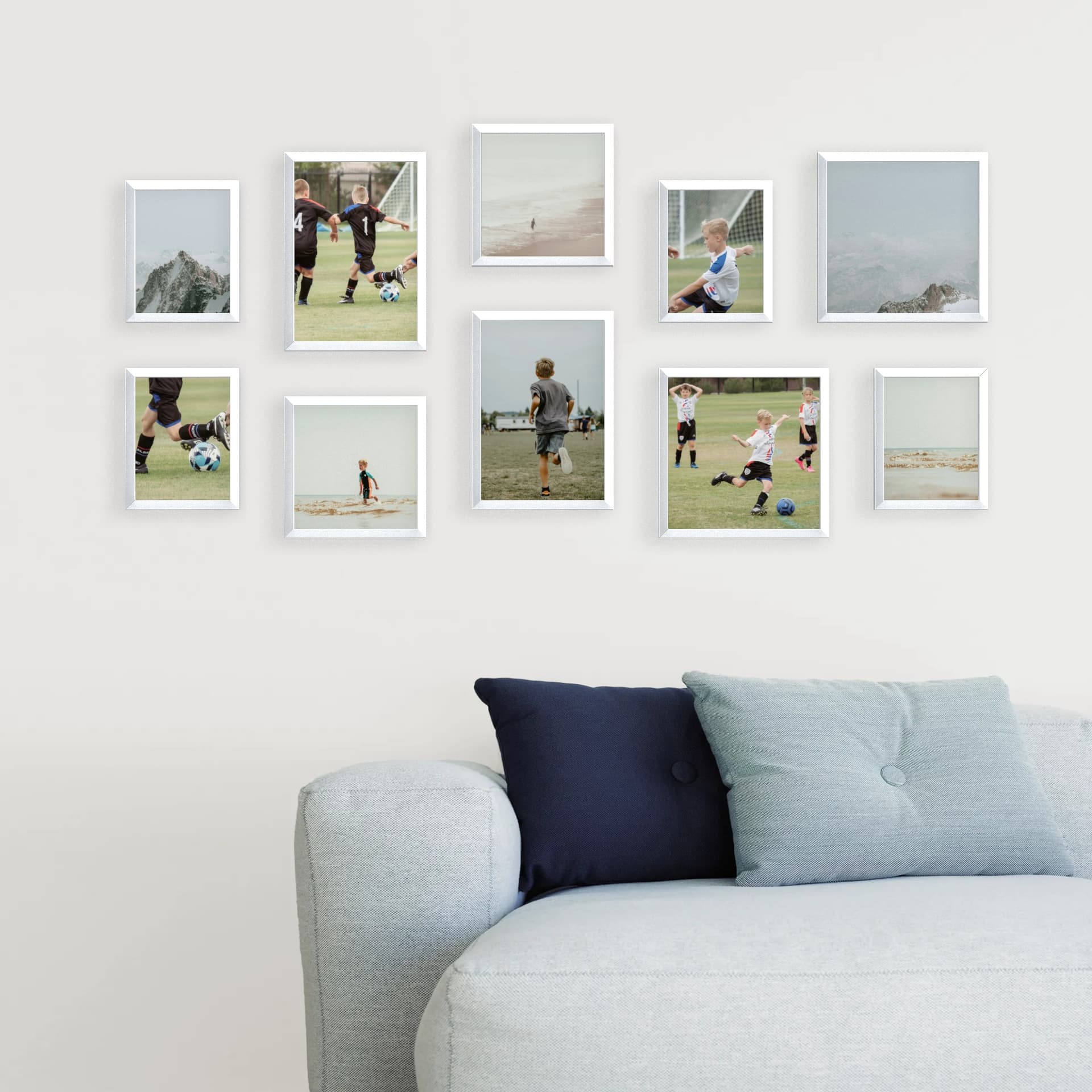 Photo wall 10 frames - Action Line - interior view