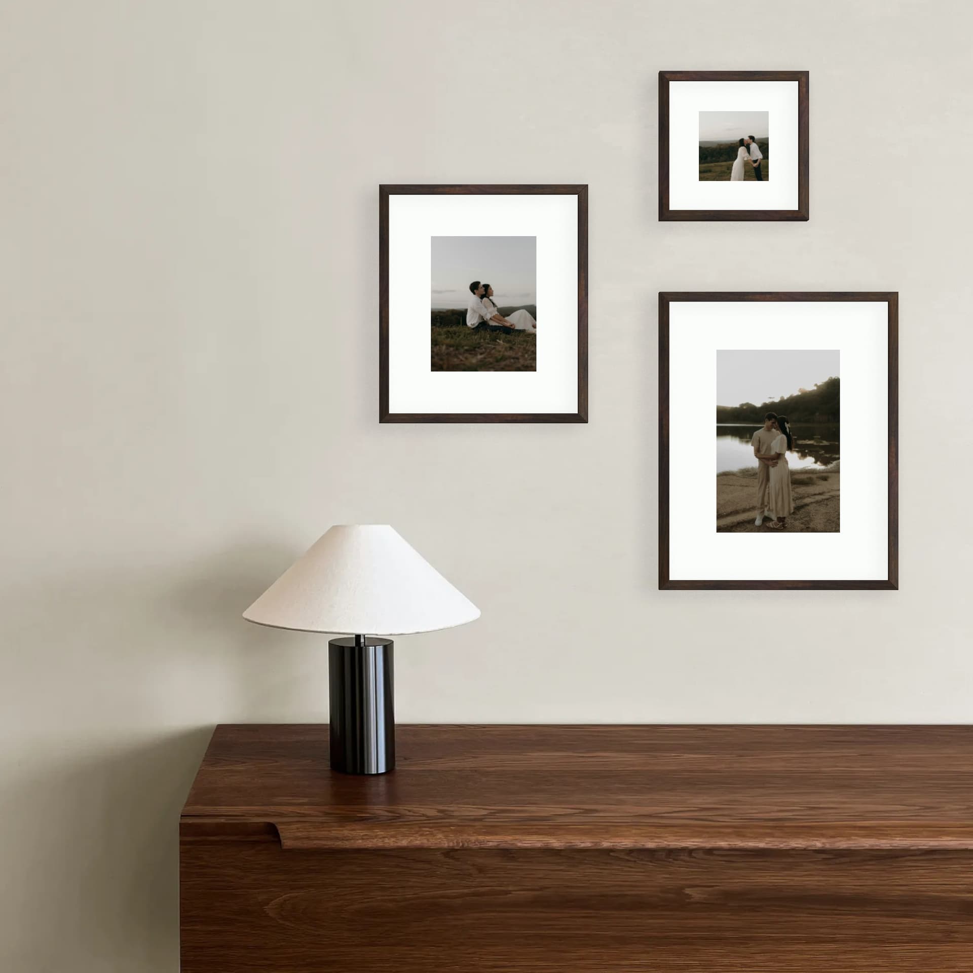 Photo wall 3 frames - Asymmetric Calm - interior view