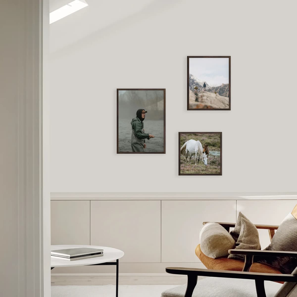 Photo wall 3 frames - Diagonal Drift - interior view