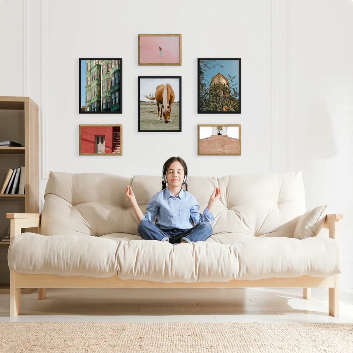 Photo wall 6 frames - Diamond Array - interior view