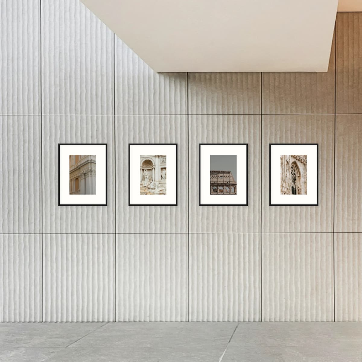 Photo wall 4 frames - Horizontal Architectural Gallery - interior view