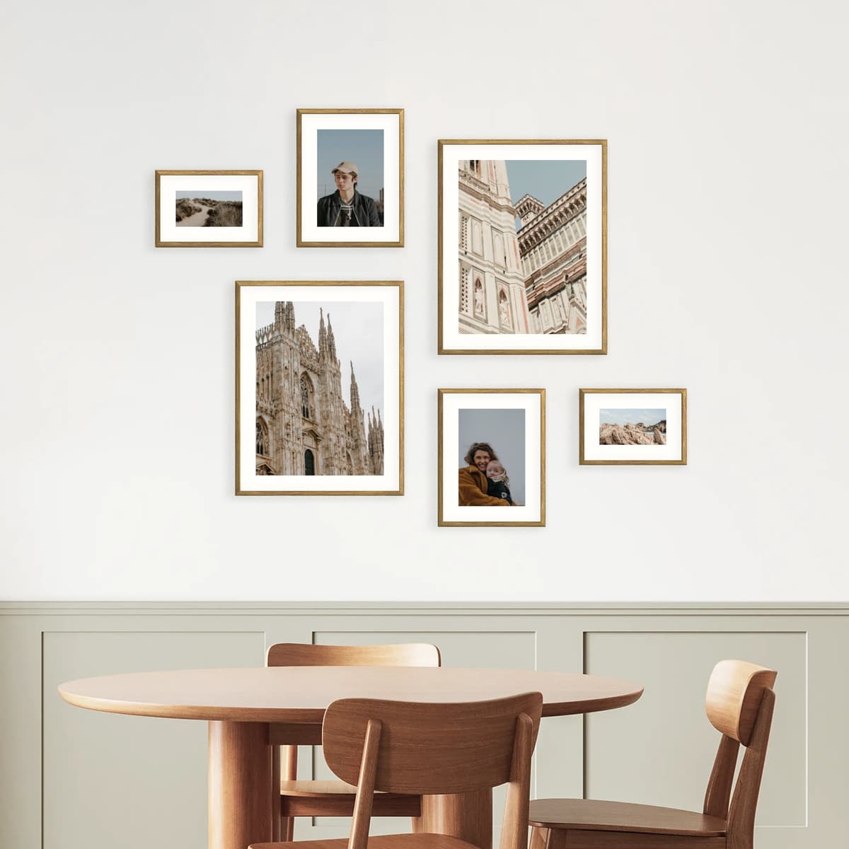Photo wall 6 frames - Layered Moments - interior view