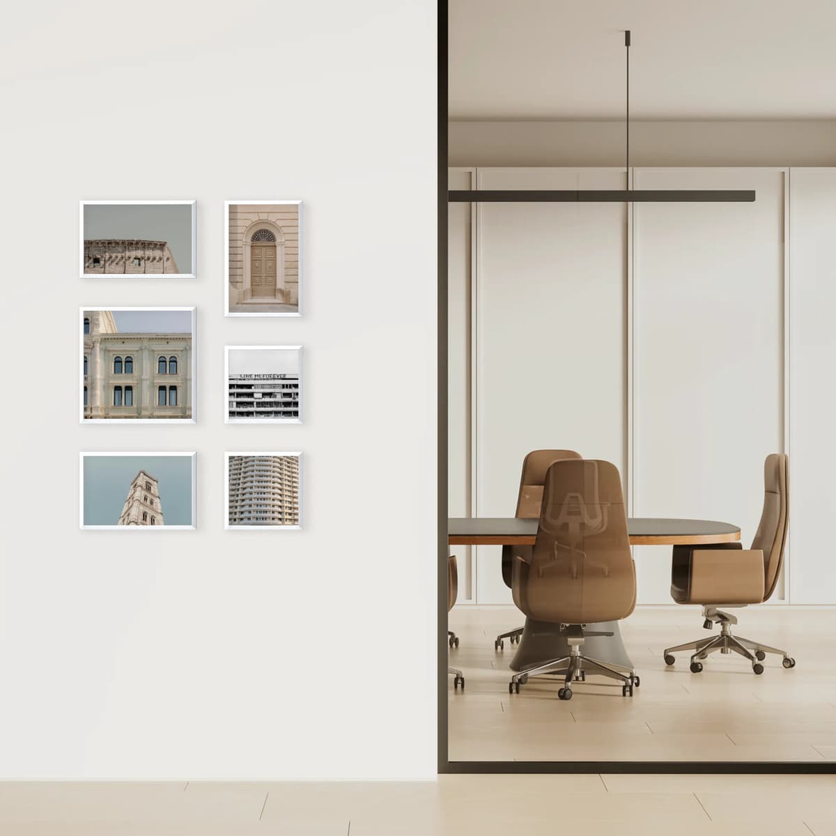 Photo wall 6 frames - Modular Layout - interior view