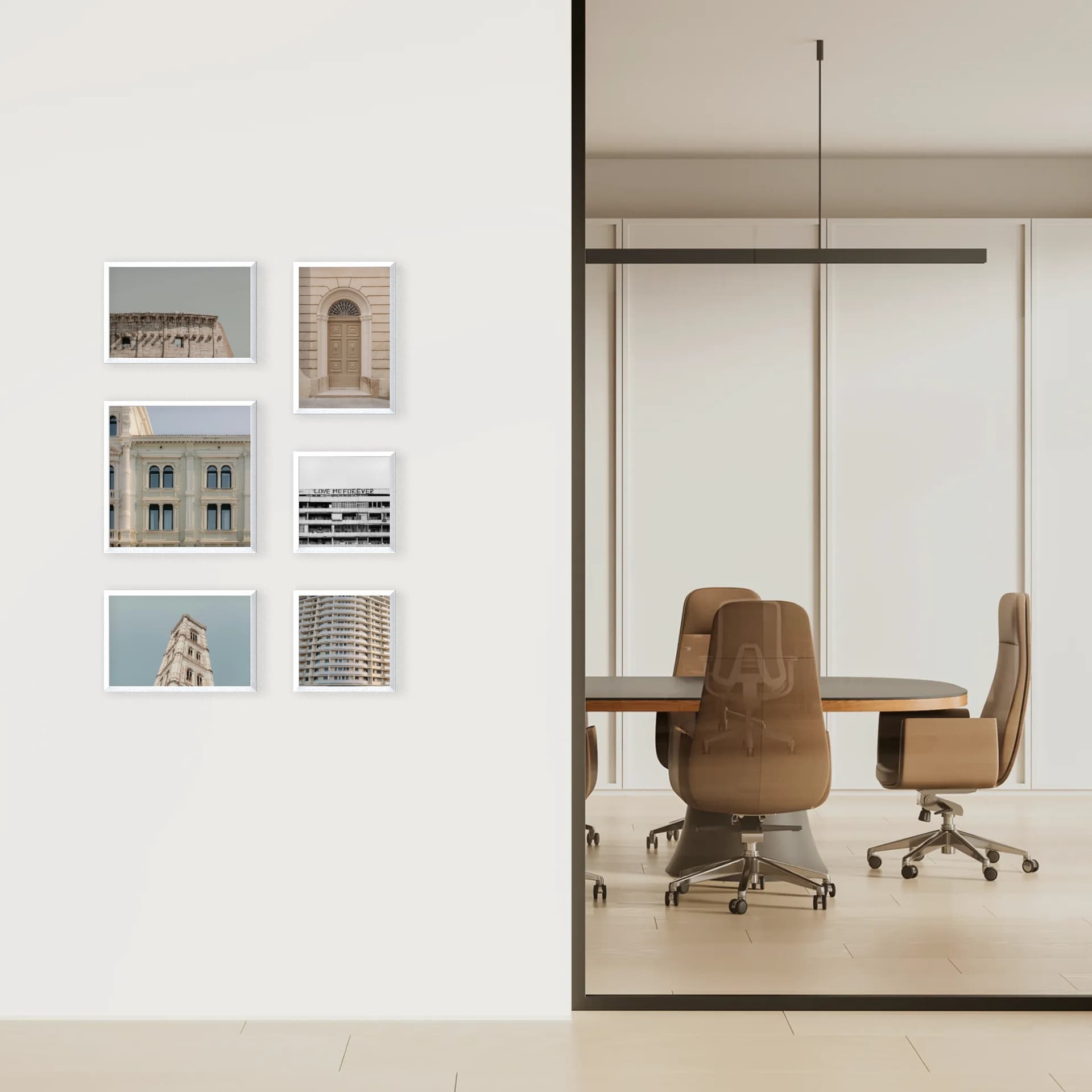 Photo wall 6 frames - Modular Layout - interior view