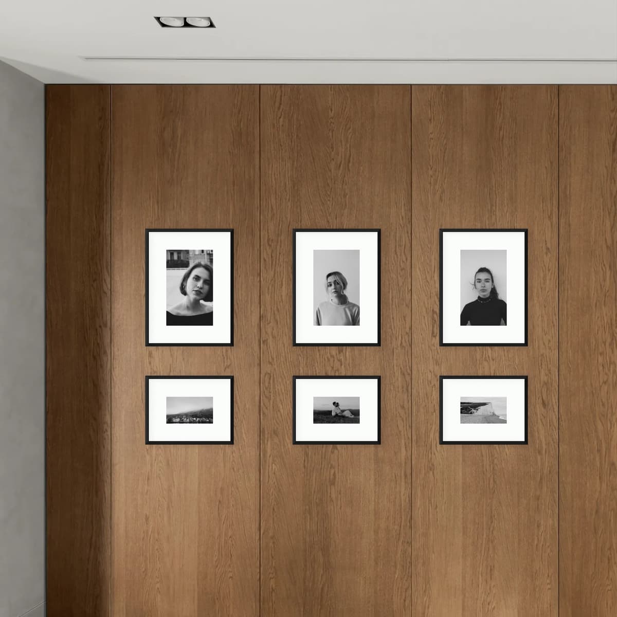 Photo wall 6 frames - Monochrome Order - interior view