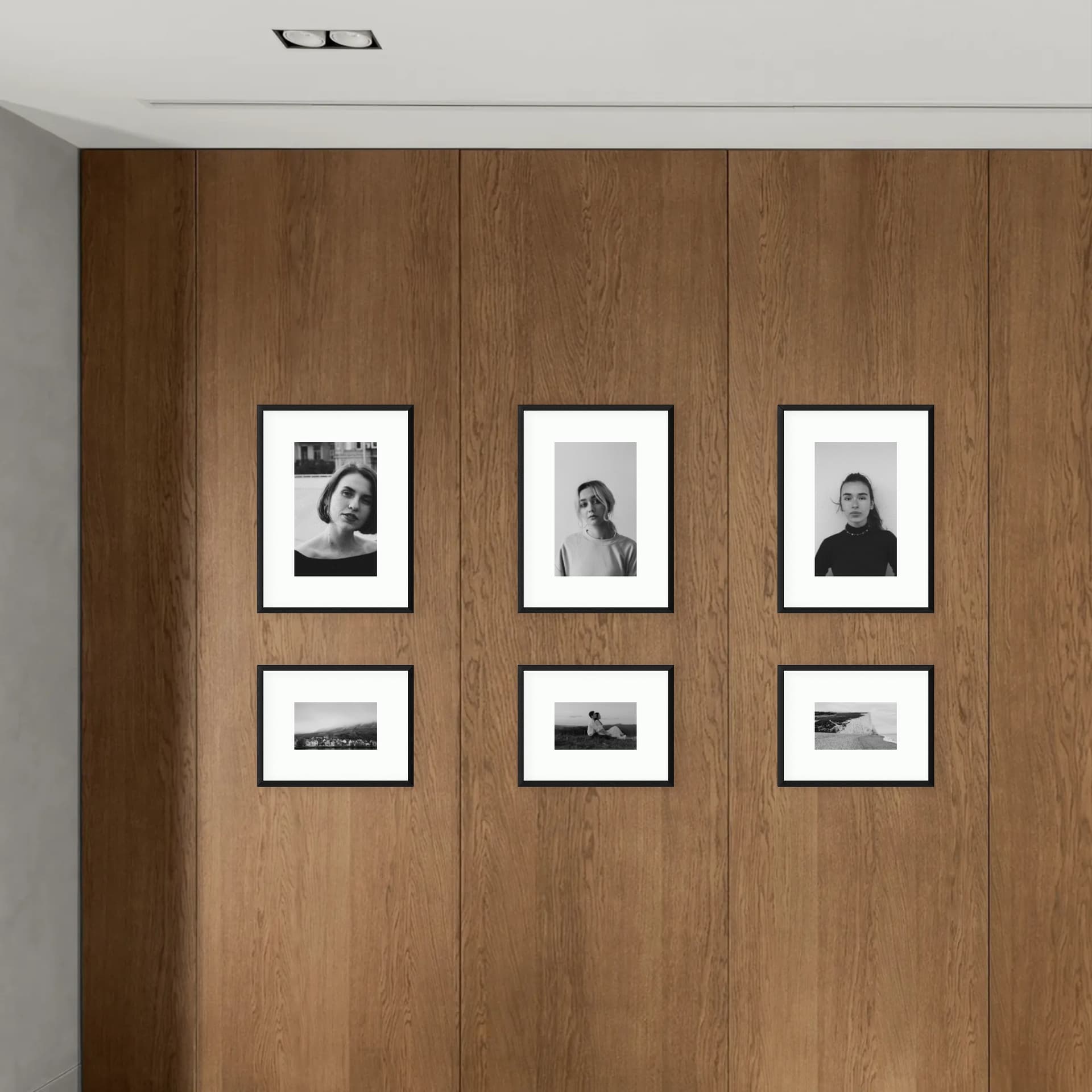 Photo wall 6 frames - Monochrome Order - interior view