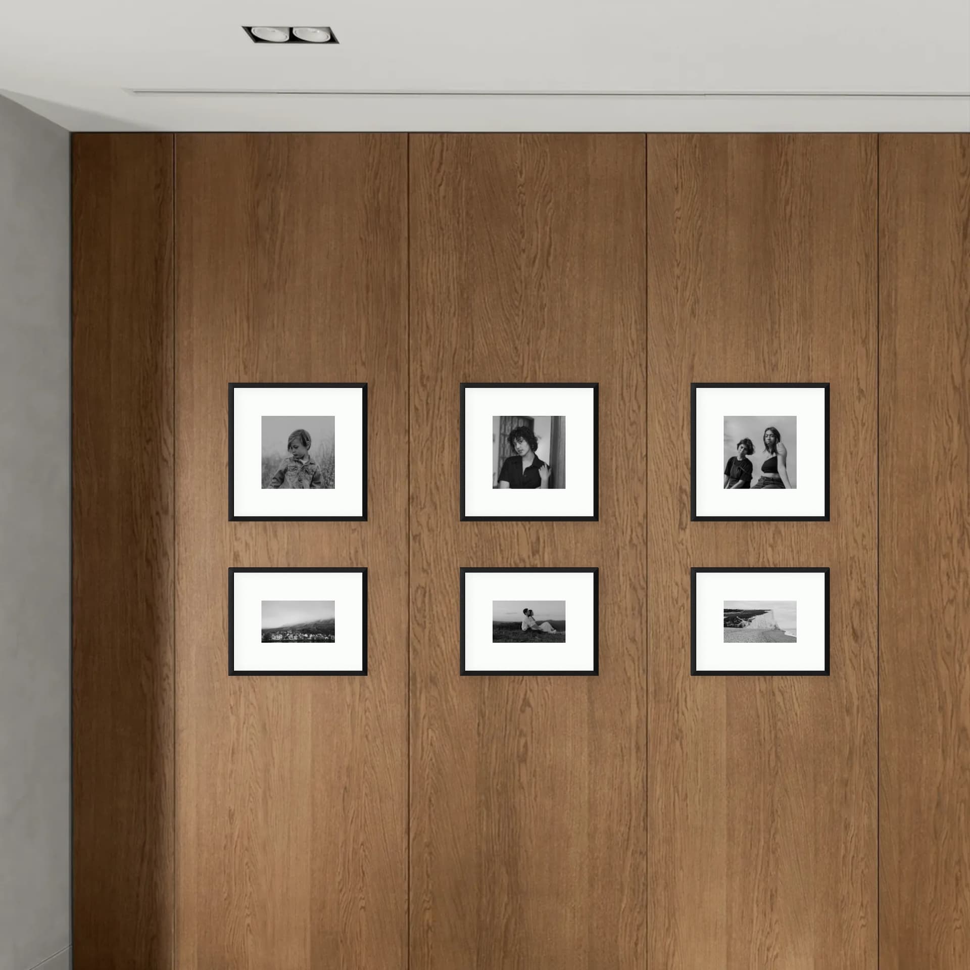 Photo wall 6 frames - Monochrome Order - interior view