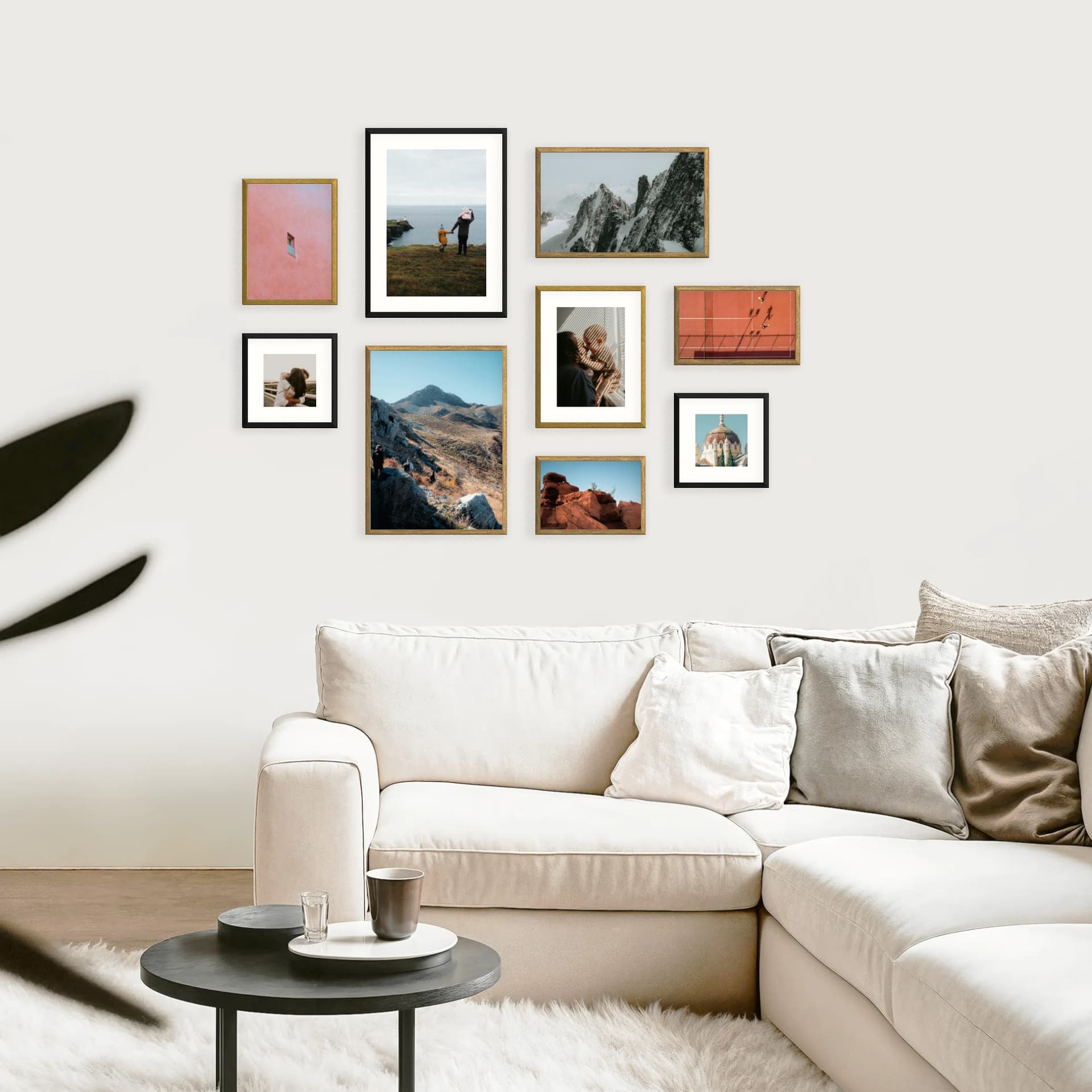 Photo wall 9 frames - Patchwork Tableau - interior view