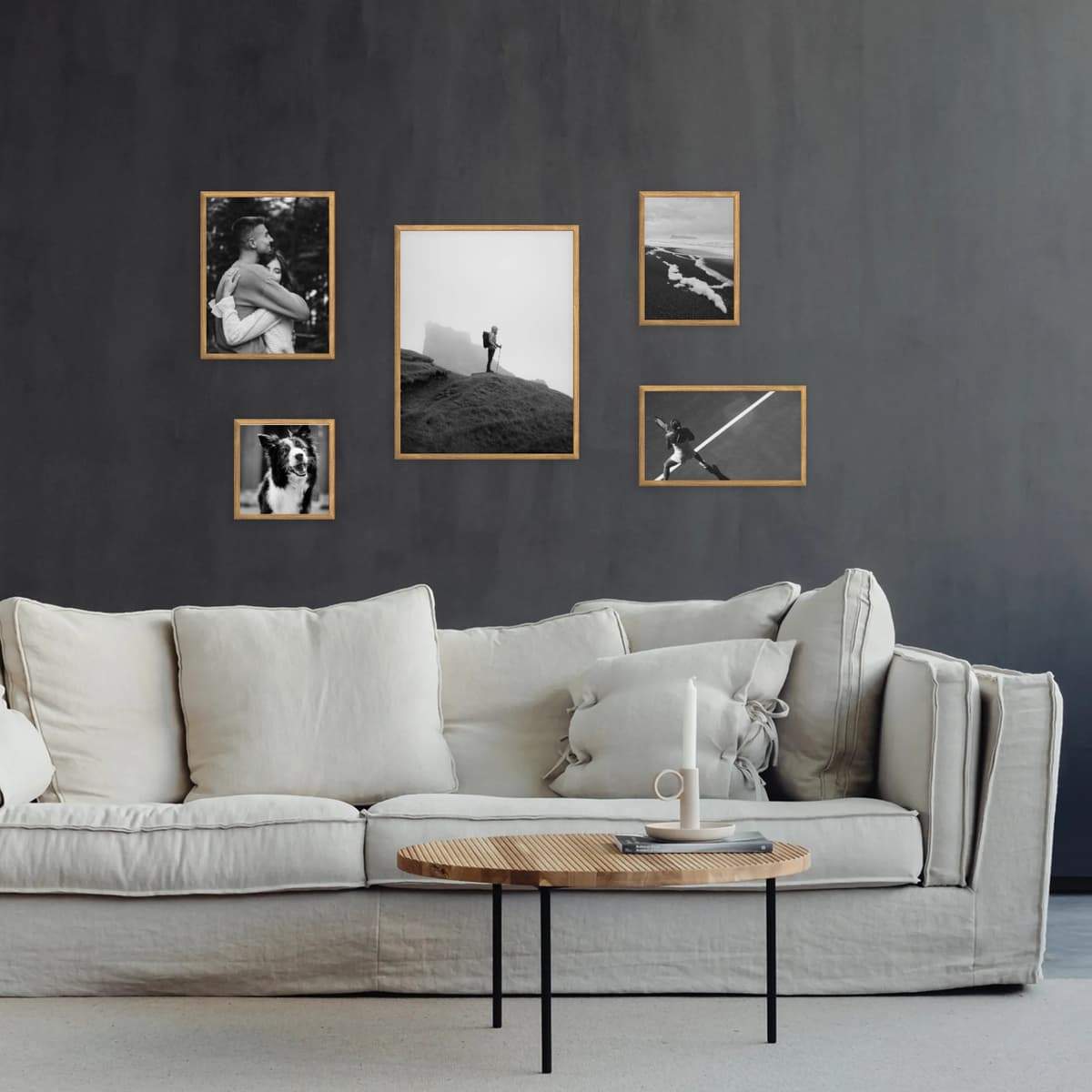 Photo wall 5 frames - Stepped Vista - interior view