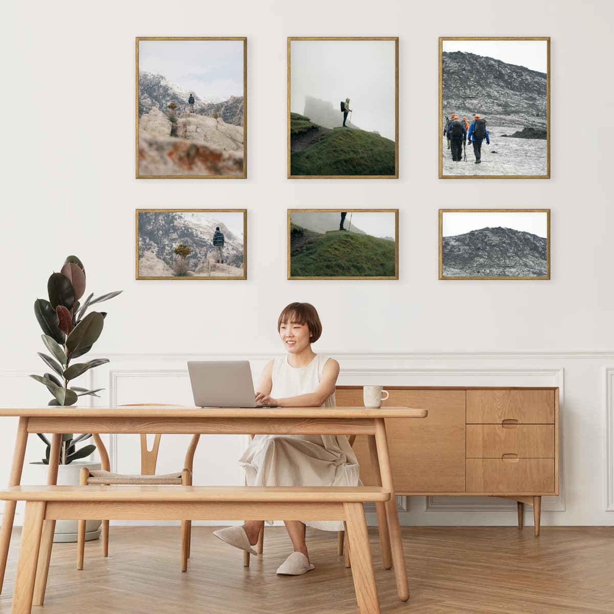 Photo wall 6 frames - Tiered Harmony - interior view