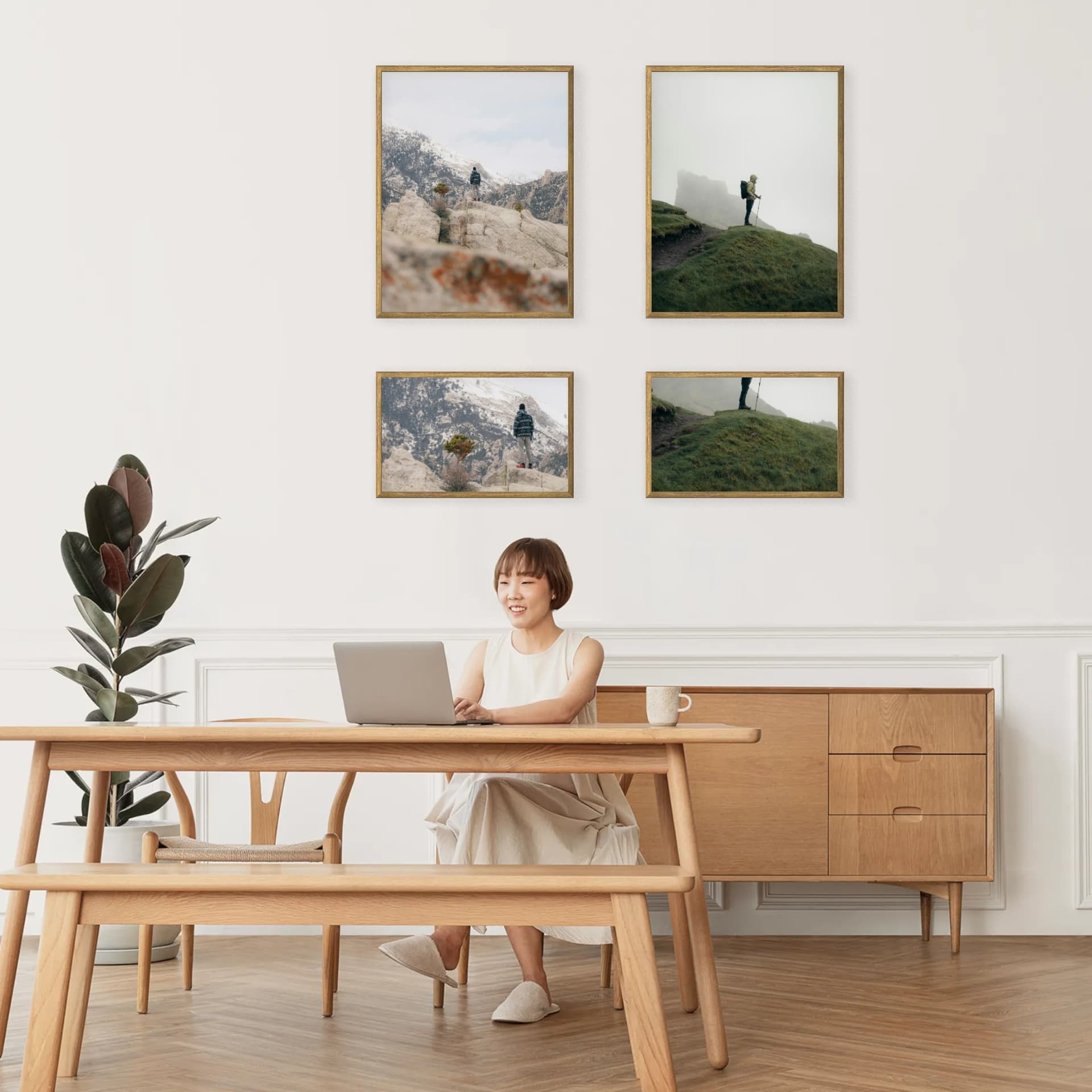 Photo wall 4 frames - Tiered Harmony - interior view