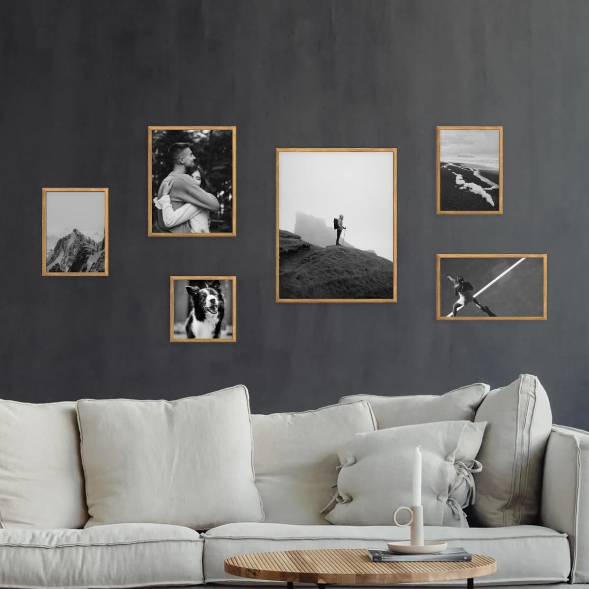 Photo wall 6 frames - Stepped Vista - main view