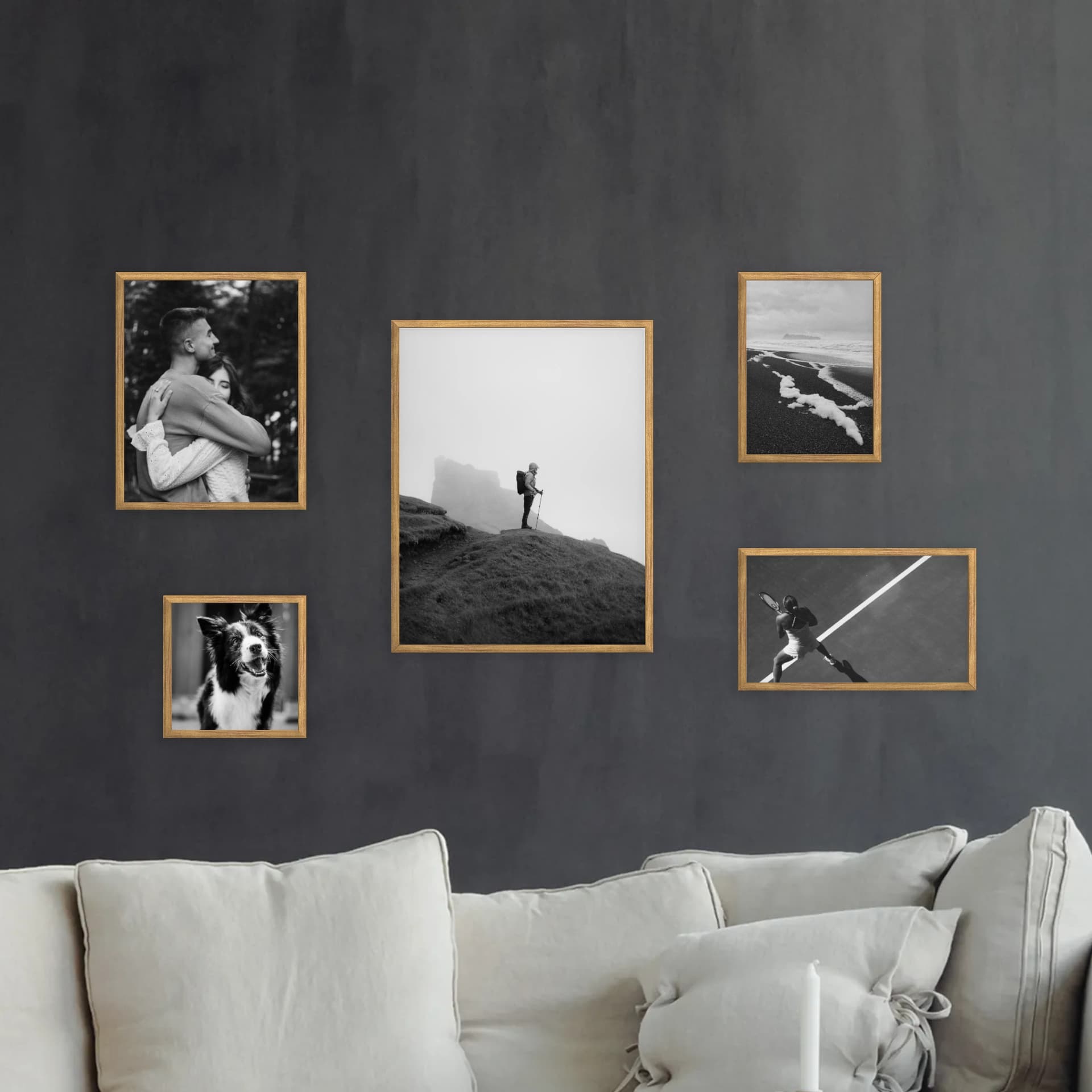 Photo wall 5 frames - Stepped Vista - main view